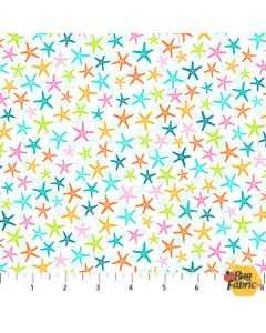 Enchanted Seas: Starfish White -- Northcott/Patrick Lose Fabrics 10056-10