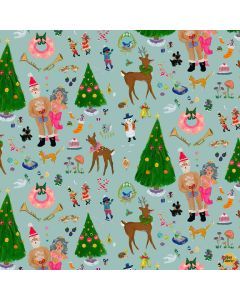 Mistletoe Mischief: Scenic -- Dear Stella Fabrics stella-dah2527 multi