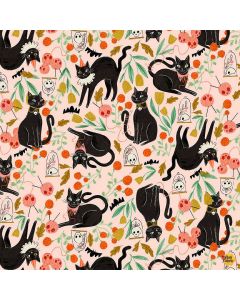 Boo! Creepy Cats -- Dear Stella Fabrics stella-dfg2459 creampuff