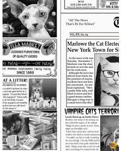 Quirky Cats: Cat Newspaper - Timeless Treasures Fabrics cat-cd6705 newsprint
