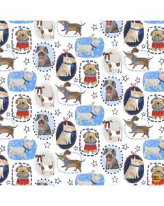Dogs Rule: Friends Fur-Ever: Dogs Portraits -- Timeless Treasures dog-cd2410 white