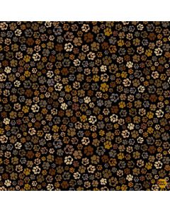 Dogs Rule Happiness Has Paws: Dog Paws -- Timeless Treasures Fabric dog-cd3320 black
