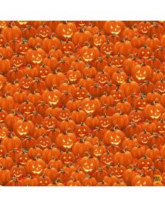 Fright Night: Packed Jack O' Lanterns - Timeless Treasures Fabrics dona-cd4181 orange 