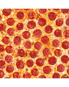 Comfort Food Pepperoni & Cheese Pizza -- Timeless Treasures Fabric food-cd3452 pizza