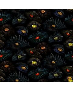 Dragon's Lair: Dragon's Eyes -- Timeless Treasures Fabrics fun-cd2495 black
