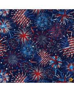 Stars & Stripes: USA Flag Fireworks - Timeless Treasures Fabrics gail-cd2222 USA