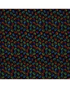 Cat: Live Love Meow: Rainbow Cat Paw Prints - Timeless Treasures Fabric gail-cd3339 rainbow 