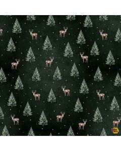Welcome Winter: Tossed Deer & Evergreen - Timeless Treasures Fabrics Katie-cd4261 pine - presale July