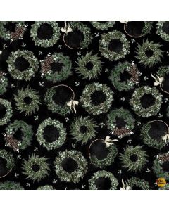 Welcome Winter: Winter Wreath - Timeless Treasures Fabrics Katie-cd4262 fir - presale July