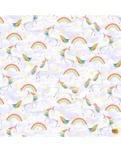 Castle in the Clouds: Rainbow Unicorns - Timeless Treasures Fabrics kidz-cd3471 multi