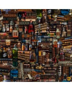 Mystic Library: Packed Magic Books & Potions - Timeless Treasures Fabrics library-cd2530 multi