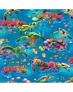 Underwater Paradise: Sea Life - Timeless Treasures Fabric michael-cd4284 sea - presale June