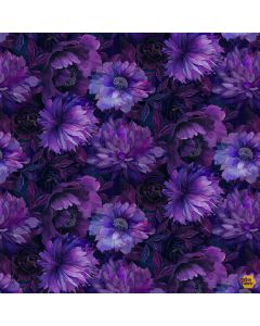 Dragonfly Mist: Large Floral - Timeless Treasures Fabric nature-cd3893 violet 