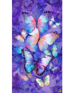 Flutter: Purple Butterfly Panel (2/3 yard) - Timeless Treasures Fabrics panel-cd3776 purple