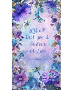 Dragonfly Mist:  In Love Panel (2/3 yard) - Timeless Treasures Fabric panel-cd3889 multi 