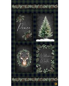 Welcome Winter: Winter Panel (2/3 yard) - Timeless Treasures Fabrics Panelk-cd4260 hunter - presale July