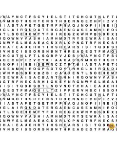 Sew Strong: Sewing Word Search -- Timeless Treasures Fabrics sew-cd2596 white 