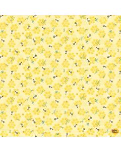 Honey Bear: Bee on Honey Combs - Timeless Treasures Fabric kidz-cd3490 yellow