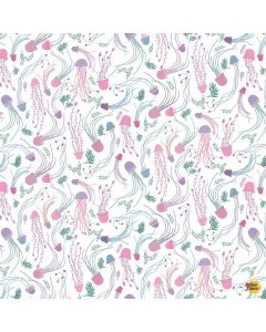 Alphabet Soup: Don't Be Jelly -- Dear Stella Fabric stella-d2882 white