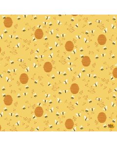 Alphabet Soup: Bee Hive -- Dear Stella Fabric stella-d2885 gold