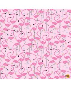 Alphabet Soup: Flamingle -- Dear Stella Fabric stella-d2887 pink
