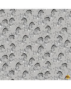 Alphabet Soup: Zebra Crossing -- Dear Stella Fabric stella-d2889 fog