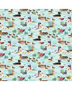 Get Your Ducks in a Row: Ducks in a Row - Dear Stella Fabrics stella-dbo3655 aqua