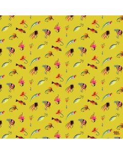 Get Your Ducks in a Row: Off the Hook Fishing Flies Maize - Dear Stella Fabrics stella-dbo3658 maize