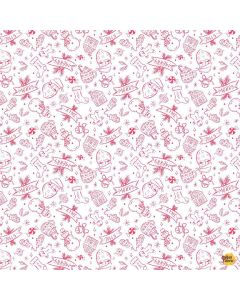 Jingle All The Way: Holly Jolly White - Dear Stella Fabrics stella-dei3566 white - presale July