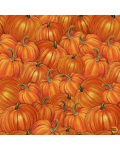 Thankful: Packed Pumpkins Metallic- Timeless Treasures Fabric Harvest-cm3643 orange