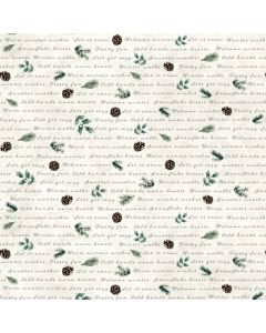 Welcome Winter: Winter Script with Icons - Timeless Treasures Fabrics Katie-cd4265 ivory - presale July