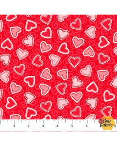 Sweet Love: Valentines Red - Northcott/Patrick Lose Fabrics 10512-24