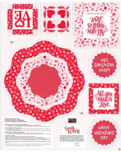 Sweet Love: Valentine Panel (1 yard) - Northcott/Patrick Lose Fabrics 10520-21