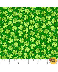 Lucky: Shamrocks on Green - Northcott/Patrick Lose Fabrics 10529-74