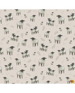 A Beautiful Day: Sheep Beige - Henry Glass Fabrics 1093-44