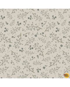 A Beautiful Day: Delicate Tossed Vines Beige/Navy - Henry Glass Fabrics 1097-47