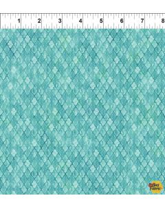 Butterfly Fantasy: Tonal Teal Diamonds - In The Beginning Fabric 10BF1
