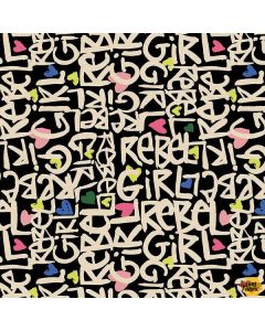 Rebel Girl: Words Black  -- Paintbrush Studio 120-21849