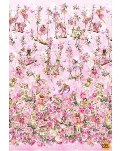 Flower Fairies Spring Song: Border Pink -- Michael Miller Fabrics DDC12248-pink-d