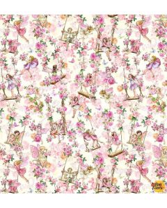 Flower Fairies Spring Song: Garden Swings Cream -- Michael Miller Fabrics DDC12250-crem-d