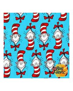 Dr. Seuss The Cat in the Hat: Heads Turquoise - Robert Kaufman 10795-203