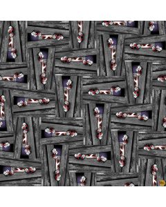 Hocus Pocus Halloween Glow -- Peeking Mummies Glow in the Dark -- Blank Quilting 1576g-95 gray