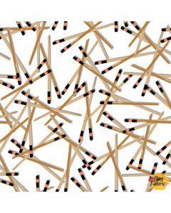 Soho Sushi: Tossed Chopsticks White -- Blank Quilting 1588-01