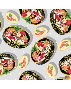 Soho Sushi: Bento Boxes Gray -- Blank Quilting 1591-90 