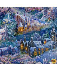 Polar Journey: Village Scenic -- 3 Wishes Fabrics 17983 multi