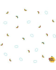 Lower The Volume: Rainbows White -- Blank Quilting  1947-01 white 