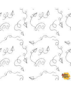 Lower The Volume: Paper Planes White -- Blank Quilting 1956-01