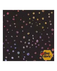 Batik Textiles: Multi Colored Dot on Black - Batik Textiles 1705