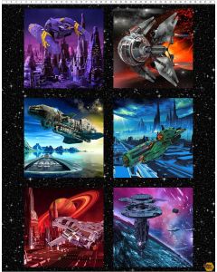 Sci Fi: Space Travel Panel (43" x 54" -- approx 1.5 yards) -- In The Beginning Fabric 1sci-1