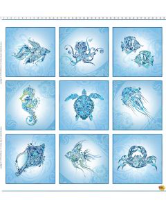 Wonders of the Ocean: Panel (1.25 yard panel) - In The Beginning Fabrics 1WO-1
